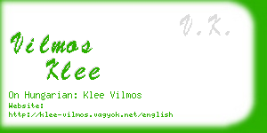 vilmos klee business card